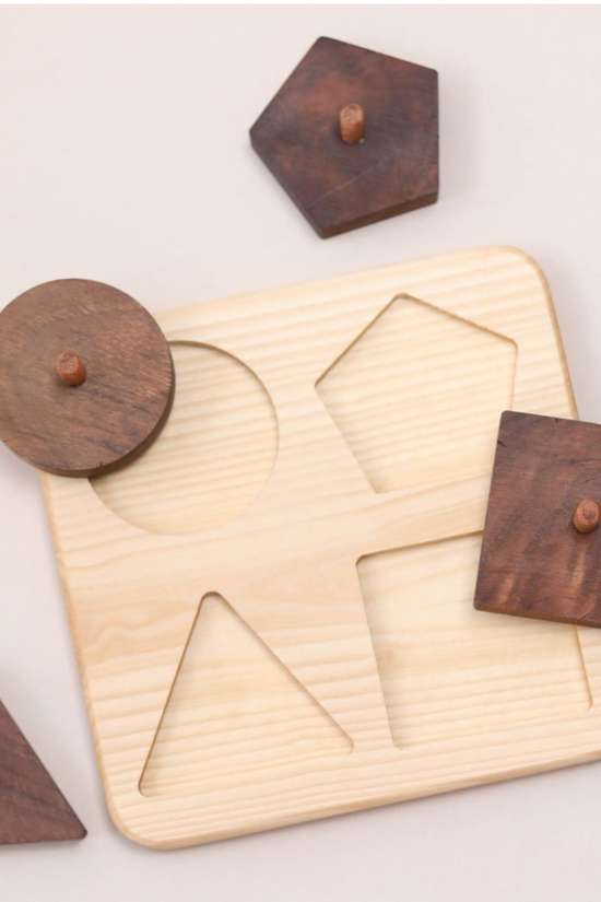 4 Piece Peg Wooden First Shape Puzzle