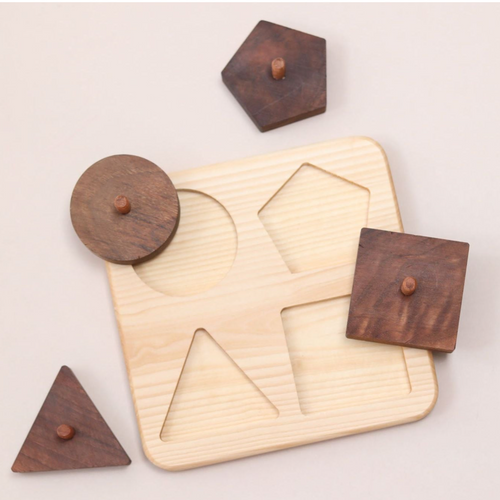 4 Piece Peg Wooden First Shape Puzzle