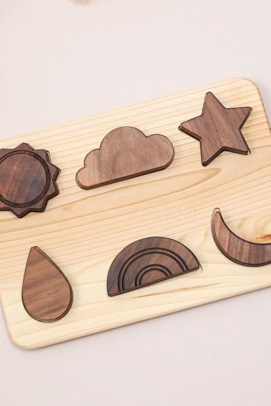 6 Piece Beginner Wooden Weather Puzzle Board