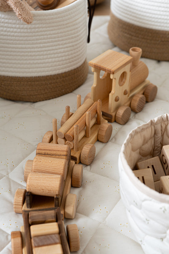 Pull Along Train and Wooden Building Blocks