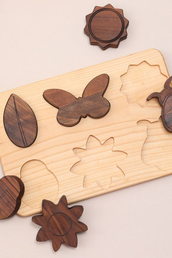 6 Piece Wooden Natural Life Puzzle Board, First Beginner Puzzle