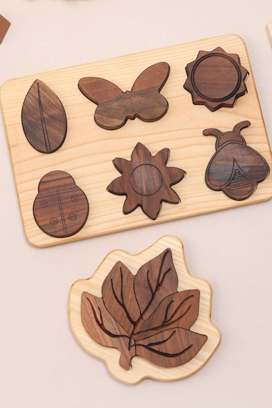 6 Piece Wooden Natural Life Puzzle Board, First Beginner Puzzle