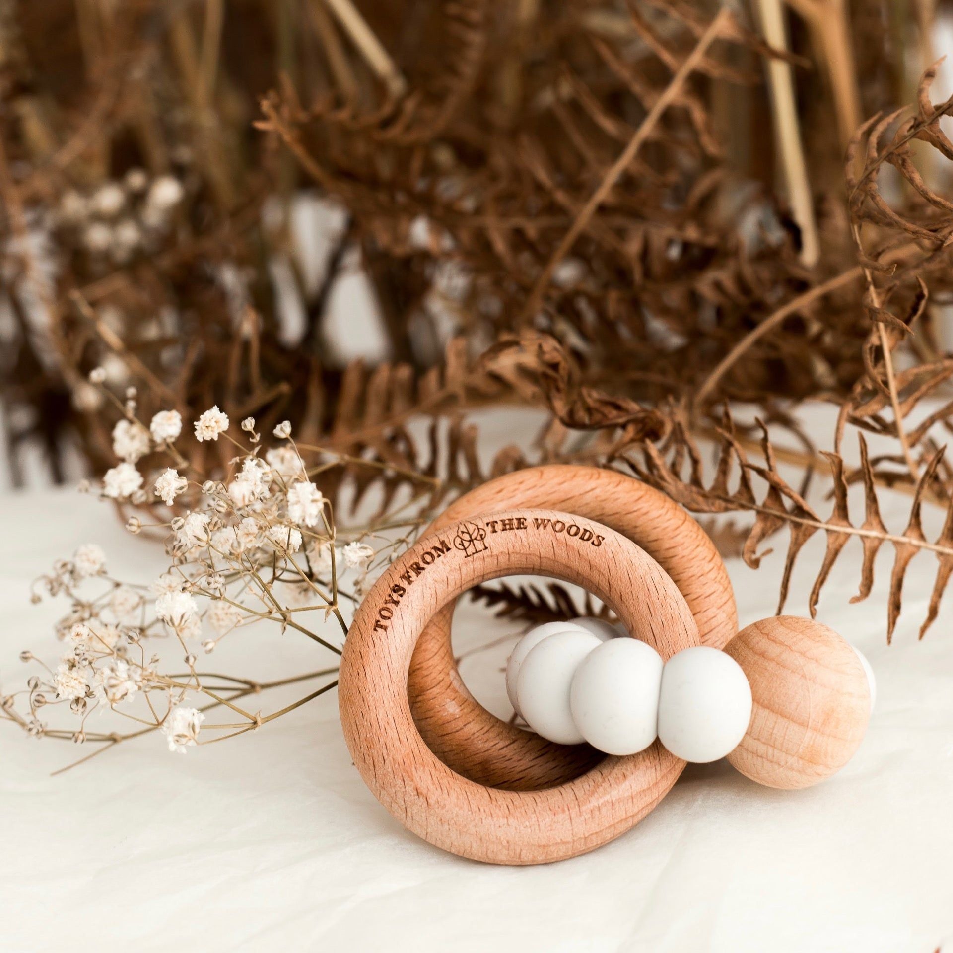 Wooden Baby Rattle Teether