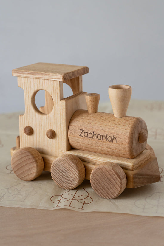 Pull Along Train and Wooden Building Blocks