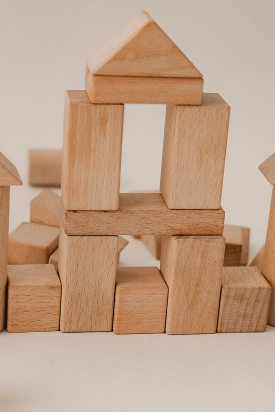 100 Piece Natural Wooden Blocks Set