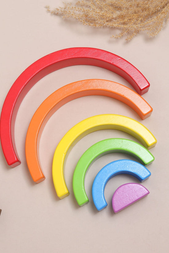 Wooden Pastel 6 Piece Rainbow Stacker, Nursery Décor