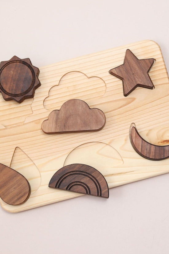 6 Piece Beginner Wooden Weather Puzzle Board