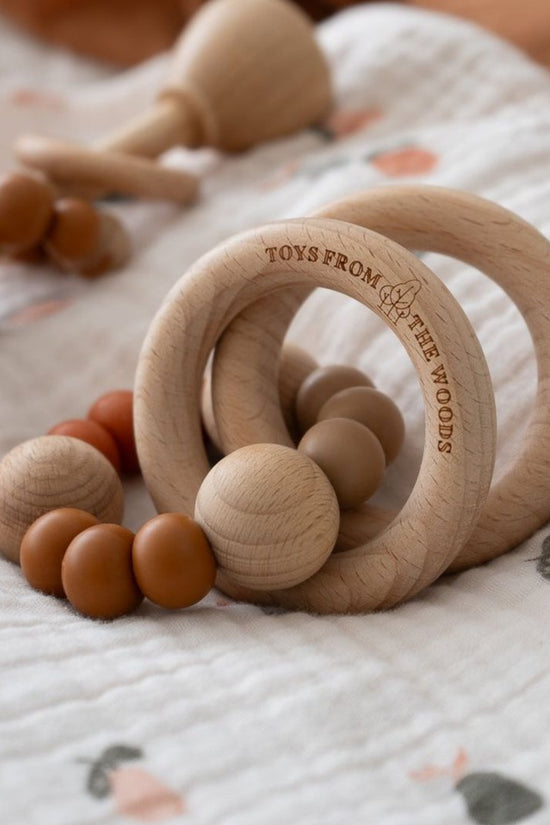 Bronze Wooden Baby Rattle Teether