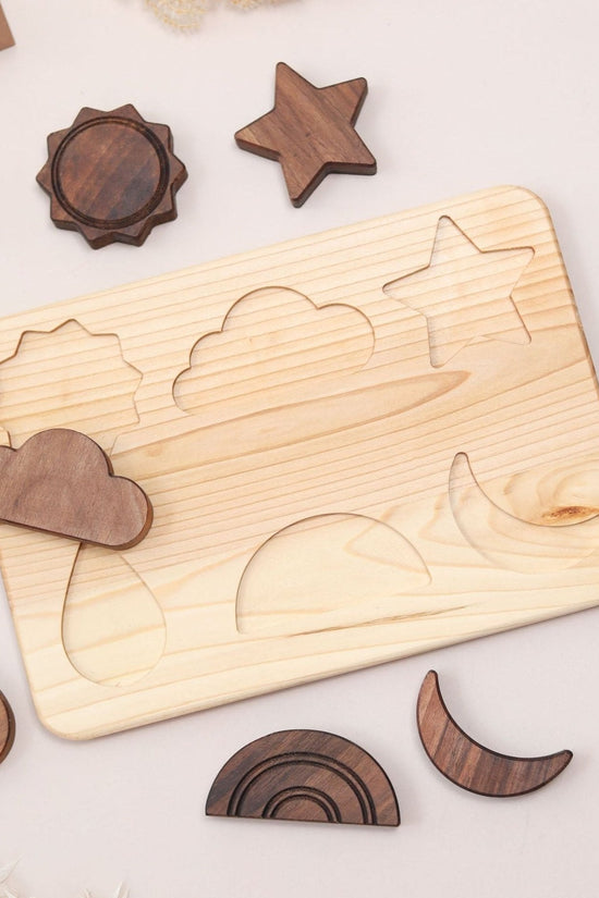 6 Piece Beginner Wooden Weather Puzzle Board