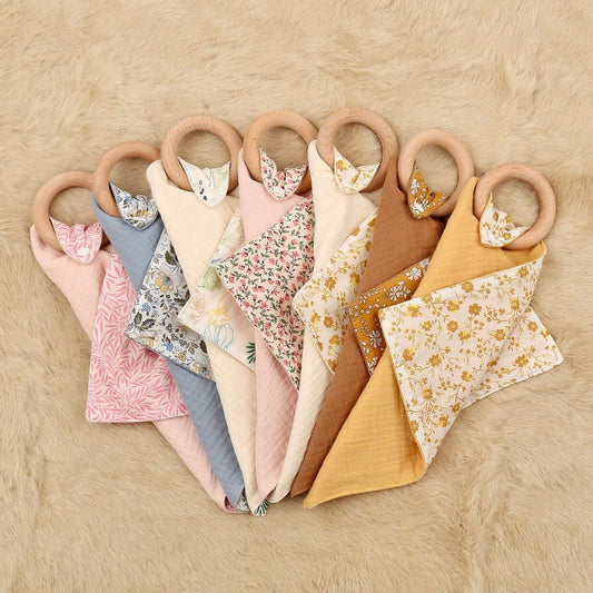 Baby Muslin Teether, Cotton Cuddle Cloth,