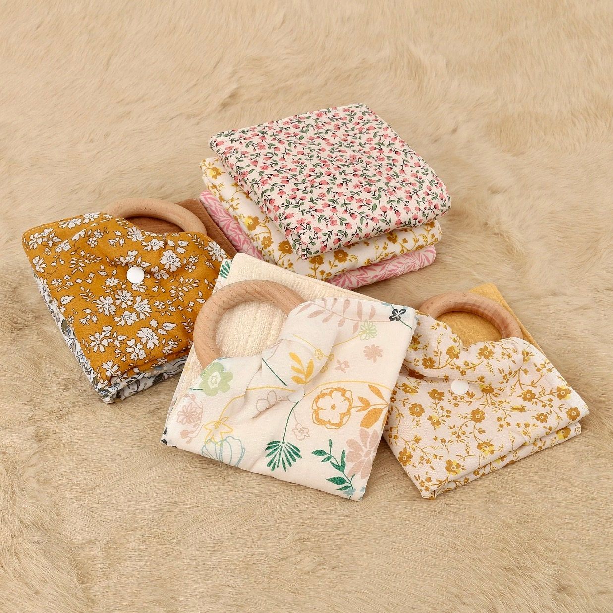 Baby Muslin Teether, Cotton Cuddle Cloth,