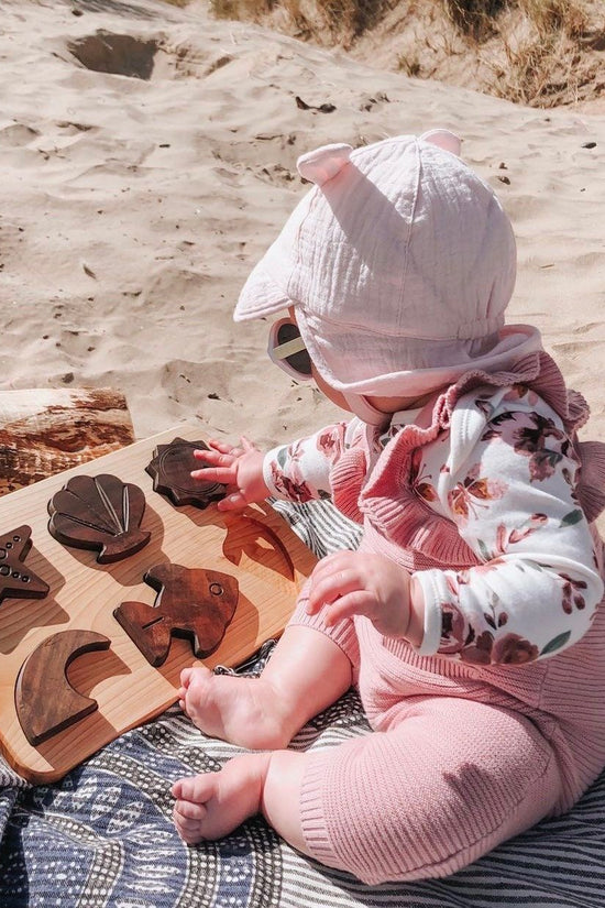 6 Piece Beginner Wooden Seaside Puzzle Board