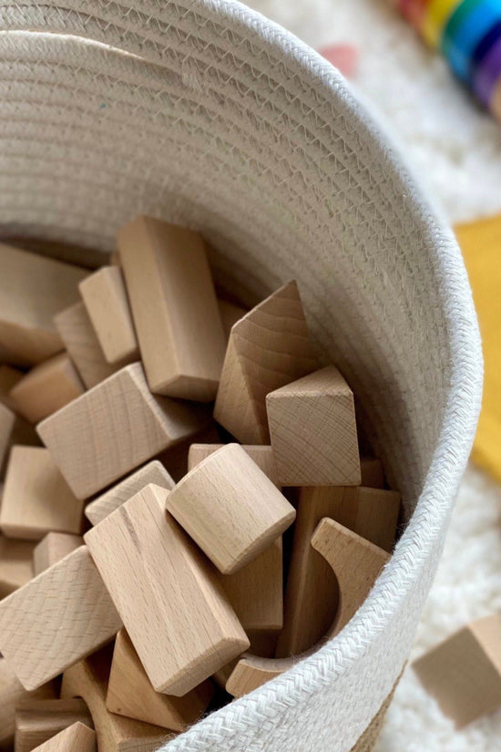 100 Piece Natural Wooden Blocks Set