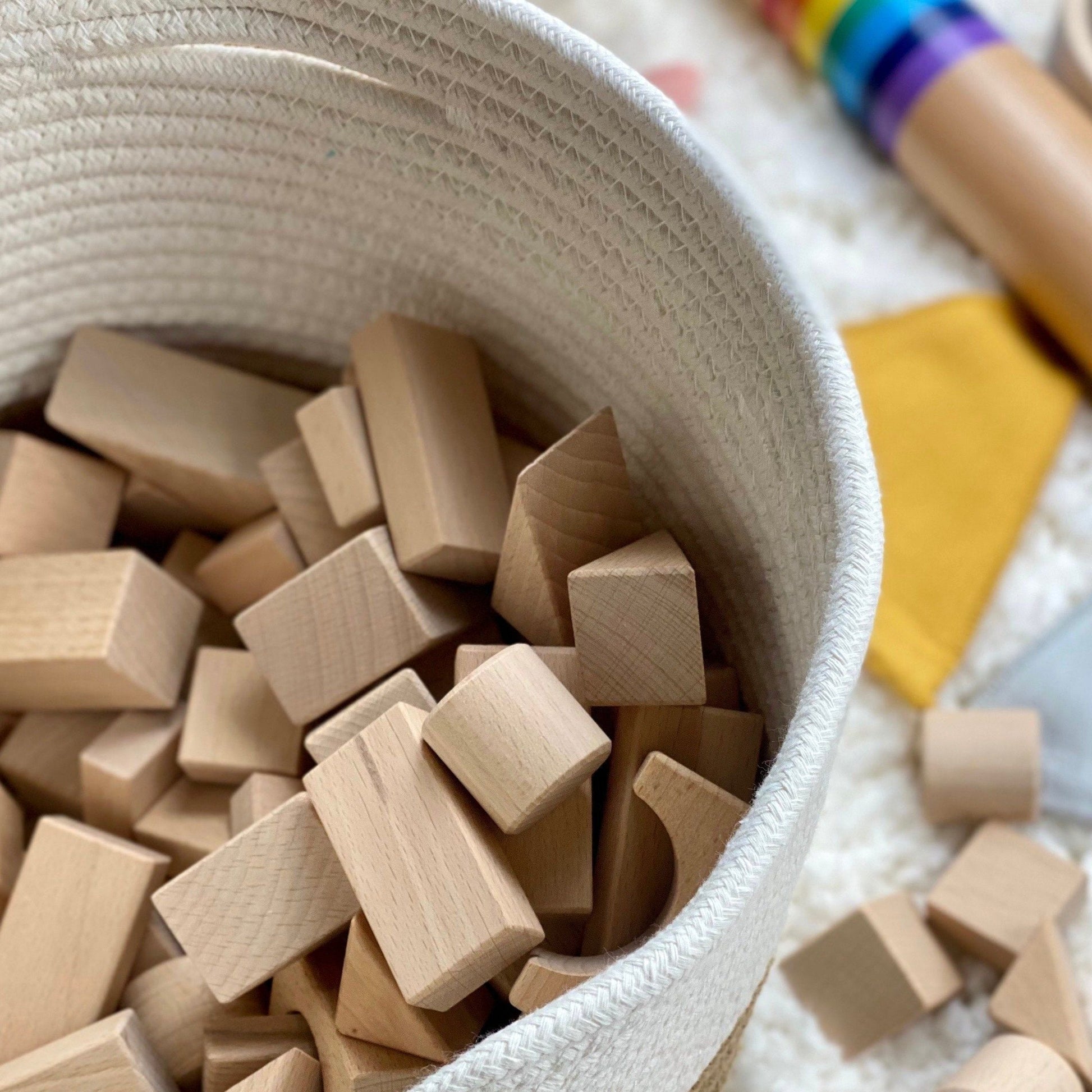 100 Piece Natural Wooden Blocks Set