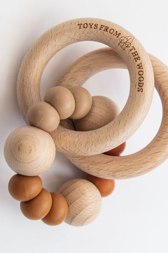 Bronze Wooden Baby Rattle Teether