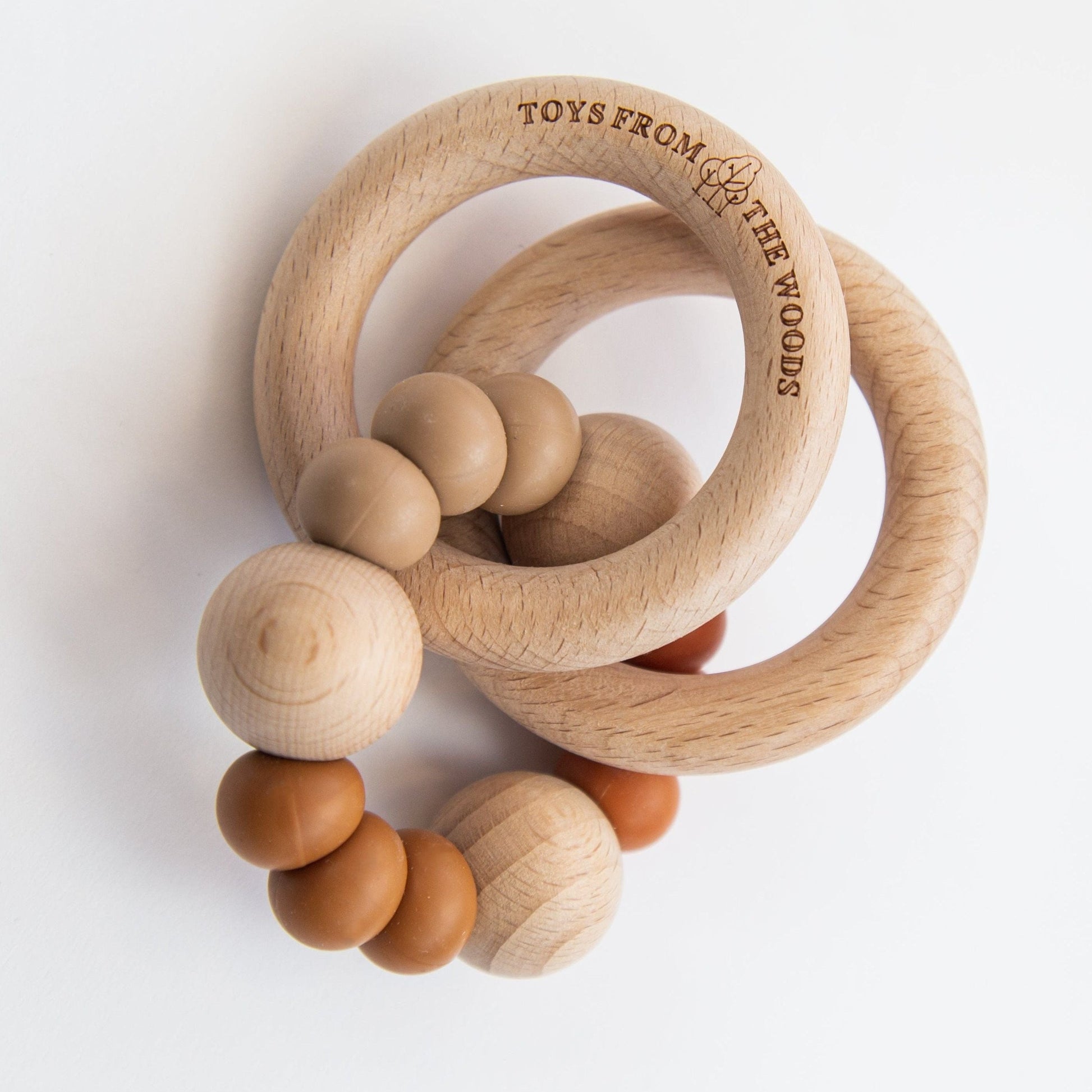 Bronze Wooden Baby Rattle Teether